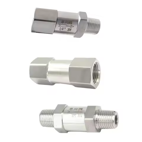 1/8" 1/4" 3/8" 1/2" BSP NPT Male Female 304 Stainless Steel Hex Non-return Check Valve Water Gas Oil