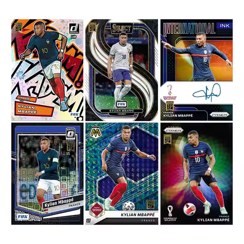 Homemade Diy Panini FIFA Football Series Kylian Mbappe Signature Color Flash Card Toys Gift