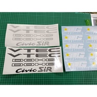 Sticker Honda Civic Eg6 Eg9 VTEC DOHC SiR