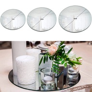 Round Mirror Tray Acrylic Table Centerpiece Candle Plate For Wedding Celebration Party Hotel Decorations Wall Sticker Supplies