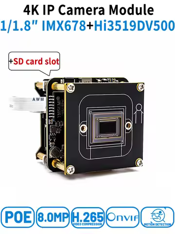 WGWK 8MP Super Starlight IP Camera Board Hi3519DC500+IMX678 High Sensitivity Wide Dynamic Range Onvi