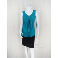 C * Fon Beaded Ruffled Mulberry Silk Vest - Women's Summer Wear CD418