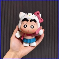 SQ4 Crayon Shin-chan Nohara Shinnosuke x Hello Kitty Action Figure Cute Cross-Dressing Ornament QS4