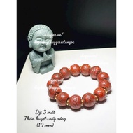 Dzi bracelet with 9 eyes, dragon scale blood body, 19mm