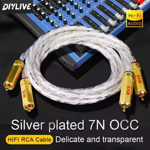 DIYLIVE Imported 7N single crystal copper silver-plated HIFI high-end signal cable, audio cable, 2RC