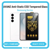 AVANZ Anti-Static ESD Tempered Glass | 9H Anti Scratch | Full Cover Big Curved Edge For Samsung Mode