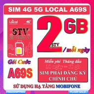Sim 4G Local A69s (2gb/ mỗi ngày) miễn phí tháng đầu .FREESHIP - CHƯA KÍCH HOẠT