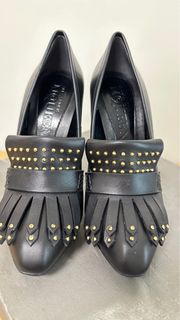 Alexander Mcqueen  黑色皮高踭鞋37號