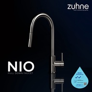 Zuhne Nio Pull Down Kitchen Sink Faucet Mixer, Solid Stainless Steel (Basin Tap with Pull Out Sprayer), PUB 2-Tick Cert