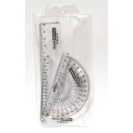Transparent semicircle ruler, ruler set