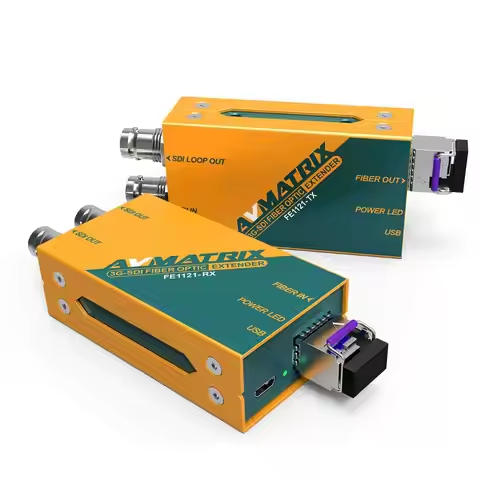 AVMATRIX FE1121 3G-SDI Fiber Optic Extender 20km Local SDI Loop Out and Dual SDI outputs and Support