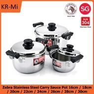 Zebra Stainless Steel Carry Sauce Pot 16cm (Bundle of 2) / 18cm / 20cm / 22cm / 24cm / 26cm / 28cm / 30cm