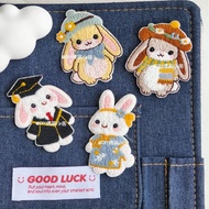 可爱兔子刺绣布贴羽绒服破洞修补贴衣服补丁贴自粘贴手机壳装饰贴Cute rabbit embroidery fabric patch down jacket hole repairof0601ot002
