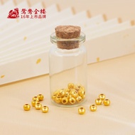 鸳鸯金楼足金999黄金珠子散珠单颗小金珠3d硬金古法金豆豆转运珠配件JLX 4mm金珠[光面]20颗以上共约1g