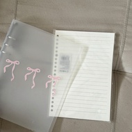 Mocorie - Szerth Coquette Ribbon Binder Pink Ribbon Motif Coquette Binder/ Cute Pink Coquette Binder