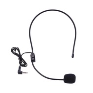 3.5mm Plug Wired Headset Microphone Head-mounted Portable Guide Lecture Speech Microphone Voice Amplifier Lightweight Over Head for Teaching Meeting