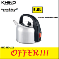 Khind 5L Stainless Steel Electric Kettle with Auto Shut-Off and Detachable Lid EK502