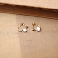 14k Gold Plated Chain Dangle Earrings