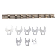 【FSFO】8pcs 3/8In Drive Crowfoot Wrench 10 to 22mm Metric Foot Open End Spanner W rack