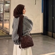 Bernie Leather Leather Bag Lintang BrownWanita