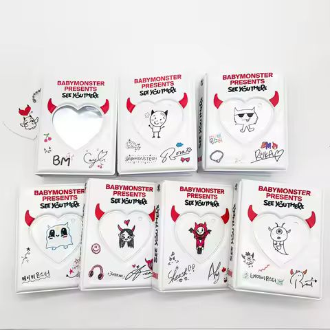 KPOP BABYMONSTER Cute Cartoon Card Binders ASA Ahyeon Ruka Rami Photocards Holder Protective 16P Car