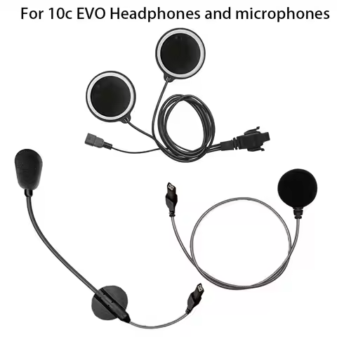 for Sena 10C EVO Motorcycle Camera Bluetooth Communication Device headphones And microphone