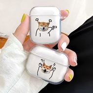 Airpods 1 2 3 pro 2 i12 headphone case funny dog meme protective cover airpods case airpods transpar