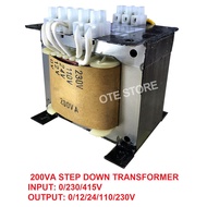 Step Down Power Transformers 200VA (Input Volt : AC 230/415V, Output Volt: AC 12/24/110/240V)