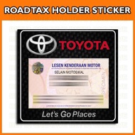 New Roadtax 2024 Sticker Holder -  Toyota Car Logo