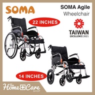 SOMA Agile Wheelchair | (Big Wheel : 22 inches) (Small Wheel : 14 inches) - Made in Taiwan