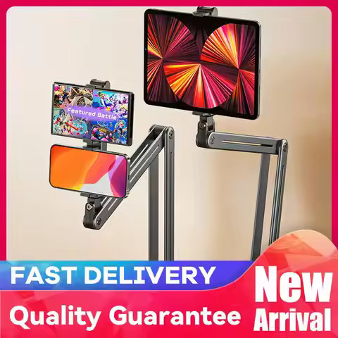 Foldable Bed/Desk Arm Mount Tablet Holder 360° Rotation Adjustable Aluminum Alloy Tablet Stand for i