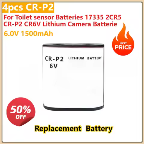 6.0V 1500mAh 4pcs CR-P2 Toilet sensor Batteries 17335 2CR5 CR-P2 CR6V Lithium Replacement Digital Ba