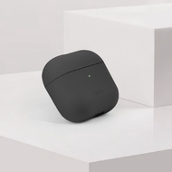 AirPods 3/4 代 Lino簡約液態矽膠藍牙耳機保護套-黑灰