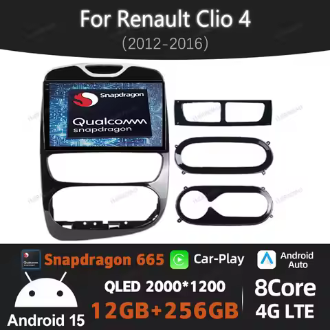 Android 15 Car Radio For Renault Clio 4 BH98 KH98 2012 - 2016 Qualcomm Multimedia Video Player Wirel