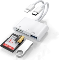 [Apple MFi Certified] SD Card Reader&USB OTG Adapter for iPhone/iPad, Dual Lightning & USB C Connect