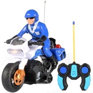 Liberty Imports RC Police Patrol Motorcycle with 360 Degree Rotation - 2CH Remote Control Cop Motor 