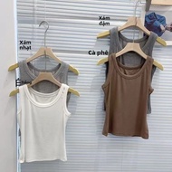 Áo Ba Lỗ Hở Lưng Phong Cách Mỹ Ôm Vừa Vặn Cho Nữ Mùa Hè 2025 Áo Ba Lỗ Mới Dáng Chữ a Che Mông Áo Lót