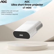 Aoc Ultra Short Throw Projector C1 mini Ultra Short focus Projector Home Bedroom Smart High Definition Home Theater Portable Mobile Phone Projection Screen AI Voice Smart Projection Wall Office Conference Teaching Online Class Projector Wireless gift