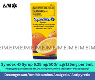 Symdex D Syrup 60mL Decongestant/Antihistamine/Analgesic/ Antipyretic