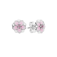 สินค้าใหม่แท้ จัดส่งรวดเร็ว Pandora Earrings ต่างหูหญิง Magnolia Pink flower
