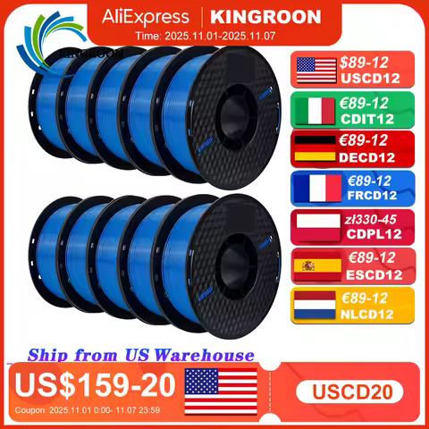 10KG PLA Filament PETG 3d Filament 1.75mm For 3D Printer Filament 10rolls/set Mixed colors and mater