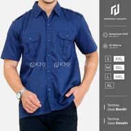 Kemja PDL Lengan Pendek - Baju seragam Pakaian Kerja Dinas Lapangan Outdoor Gunung Warna Navy - Konv