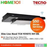 Tecno Slimline Hood with DYNA-X Motor & WI-FI 90cm TCH 959DTC - WF - BK