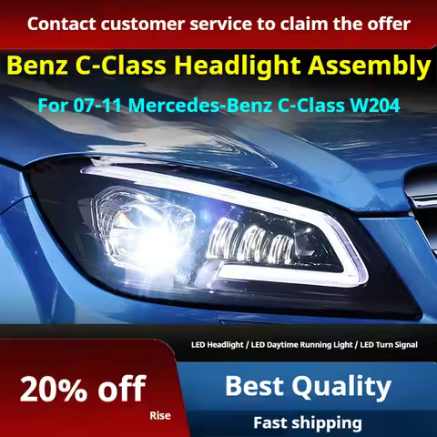 FT Car Lights For Benz C-Class W204 Headlights 2007-2011 LED Projetor Headlamp Daytime Running Light