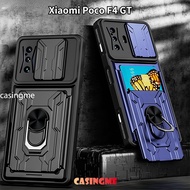 Armor Casing for Xiaomi Poco F4 GT Shockproof Cover Hide Slot Phone Case PocoF4GT Pocophone F4GT Car