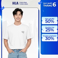 HLA Men's Basic Short-Sleeved Plain T-shirt, Embroidered Logo Pattern on Chest, Elastic and Absorben