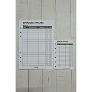 A5 / A7 SPENDING TRACKER 6 RING PLANNER INSERTS REFILL