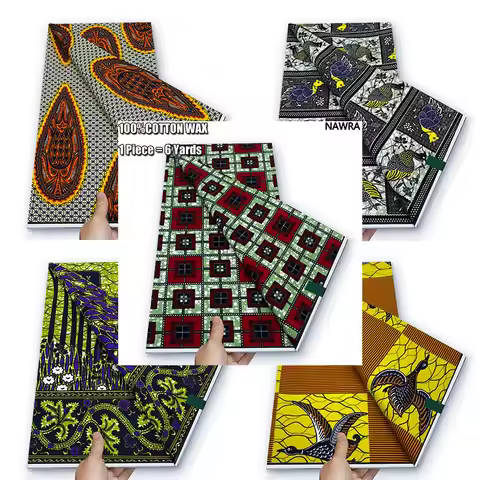 2026 New Ankara African Real Wax Fabric Nigerian Wax Print Fabric High Quality 100% Cotton Ghana Sty