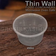 450ml mangkok plastik bulat tutup tahan panas microwave thinwall