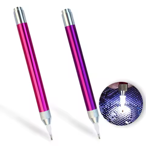 2pcs/Set 5D Diamond Painting Lighting Point Drill Pen Square/Round Drill DIY Portable Diamond Painti